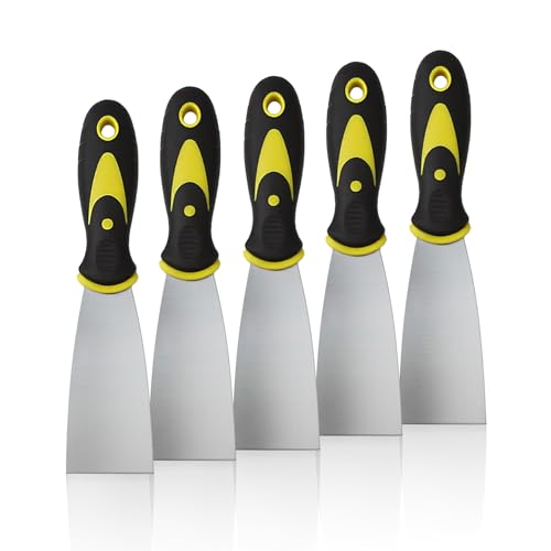 5 PCS Putty Knife, 2 Inch Spackle Knives, Stainless Steel Paint Scraper for Repairing Drywall, Removing Wallpaper, Mud, Plaster Scraping, Applying Putty
