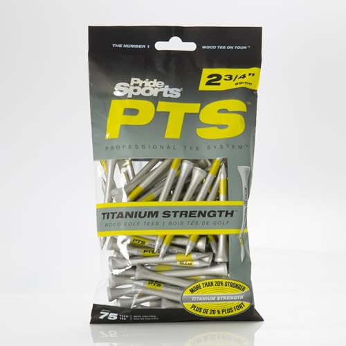 Wooden Golf Tees - 2-3/4 Inch, 75 Count, Titanium Strength