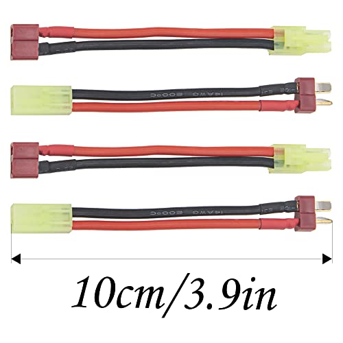 Airsoft Battery Adapter - Mini Tamiya to T Plug, 16AWG, 3.93"