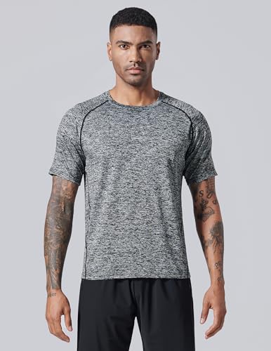 Men's Active Quick Dry Crew Neck T-Shirts - 5 Pack for Gym & Running
