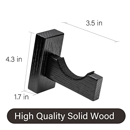 Baseball Bat Wall Mount - Horizontal Holder for Display - Black