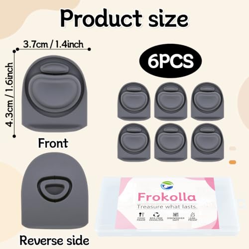 6-Pack Replacement Rubber Stoppers for Owala FreeSip Bottles - Gray