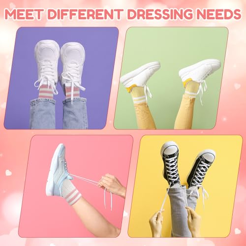 Girls Athletic Crew Socks - Pink White Yellow, Ages 10-14