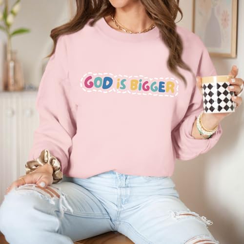 Christian Inspirational Hoodie for Women - Jesus Faith Pullover - Pink / Small