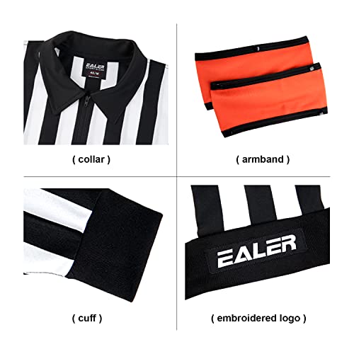 EALER HRJ100 Ice Hockey Referee Long Sleeve Striped Jersey - Medium, Removable Armbands