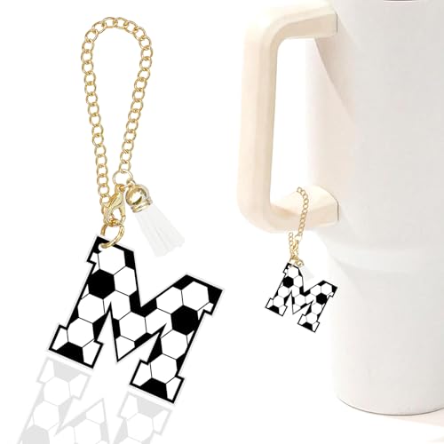 Personalized Initial Letter Charm for Stanley 40oz Tumbler - M Soccer