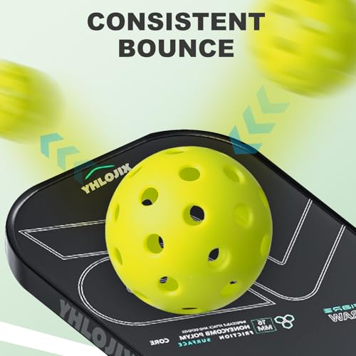 4 Pack Outdoor Pickleball Balls - 40 Hole High-Visibility TPE with Mesh Bag