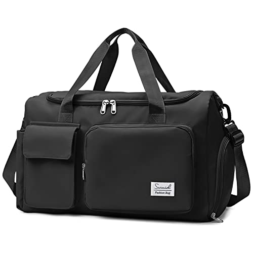 Gym Duffle Bag with Shoe Compartment - Waterproof Weekender Bag