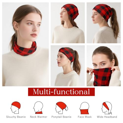 Slouchy Beanie for Women - Soft Cotton Stretch Skull Cap