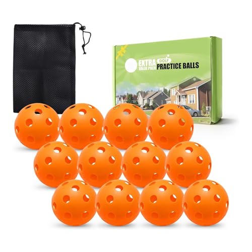 Practice Golf Balls - Limited Flight Training, Orange, 12 Pack