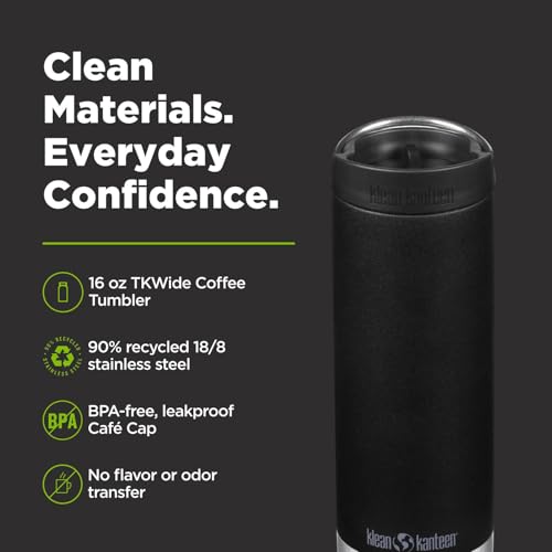 Klean Kanteen TK Wide 16 Oz Insulated Stainless Steel Tumbler - Black