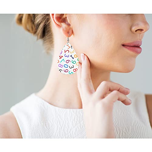Exotic Flower Faux Leather Teardrop Earrings - Universal Pattern