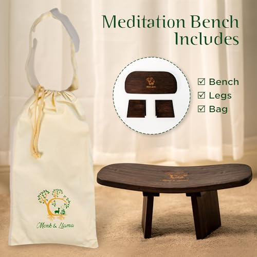 Cushioned Meditation Bench - Jet Brown - Monk & Llama