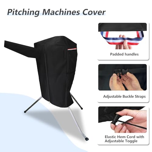 Lengthening Baseball & Softball Pitching Machine Cover - Heavy-Duty Waterproof 600D Oxford