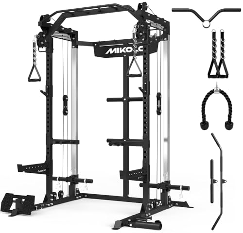2000LB Power Cage with Independent Dual Pulley System - Black