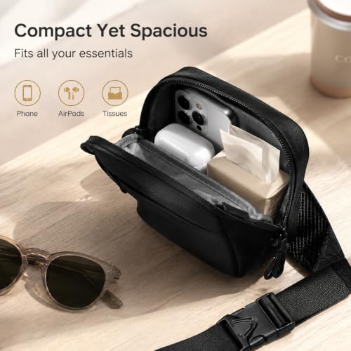 Mini Crossbody Sling Bag - Water-Resistant Dual Pocket Fanny Pack