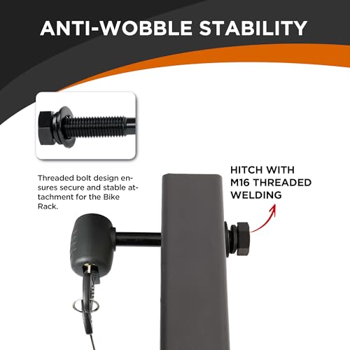 M16 Anti-Rattle Lock Hitch Pin - Black for Bike Racks 200LBS