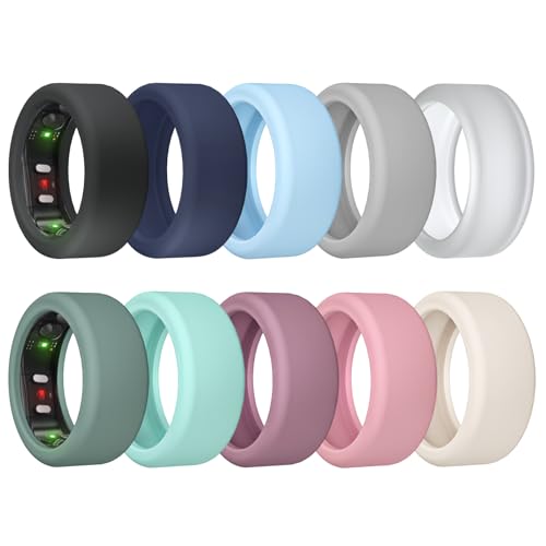 MAKCPOIMER 10 Pack Silicone Ring Covers for RingConn Gen 2/3, All Sizes & Colors