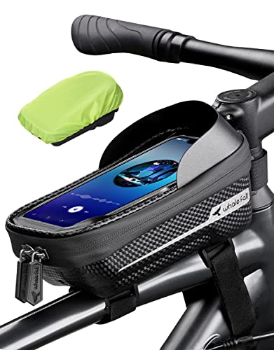 Waterproof Bike Frame Bag with TPU Touchscreen - Black