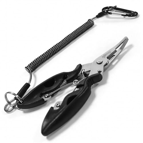 5-Inch Fishing Pliers Multitool with Hook Remover, Line Cutter & Safety Lanyard