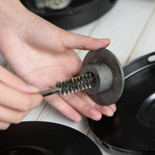 HARFINGTON 5Pcs Brass Bore Brush 10mm Dia 4" Long Cleaning Twisted Wire Brush with Handle 1/4" Hex Shank for Tubes, Ports, Bearings