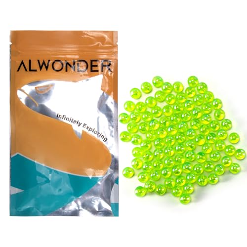 Holographic Fishing Beads - 100 Pack, 10mm Chartreuse for Salmon & Trout