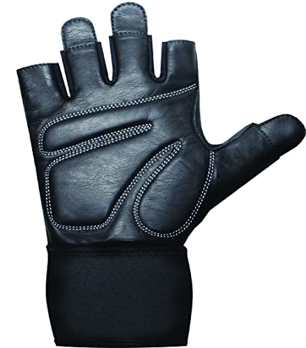 Weightlifting Gloves with Wrist Support - Genuine Leather, Gel Padding