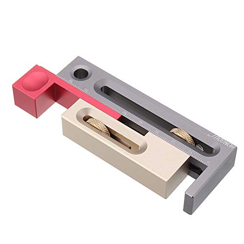 HONGDUI JF06 Kerfmaker Table Saw Slot Adjuster Mortise and Tenon Tool Woodworking Movable Measuring Block 100mm/4inch