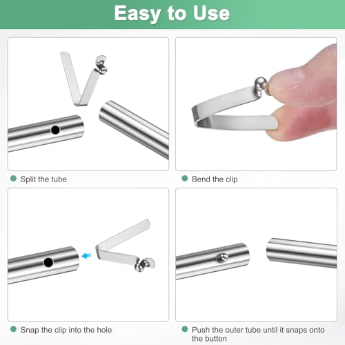 Tent Pole Clips - 5mm x 33mm Spring Steel Locking Clips