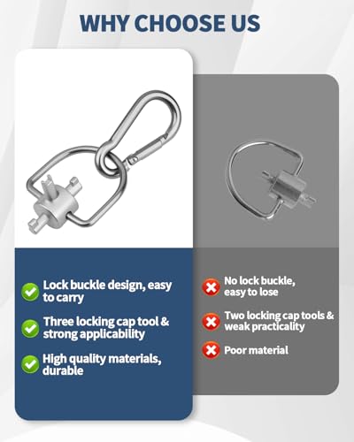 3-in-1 HVAC Refrigerant Locking Cap Key Tool for R410A & R22 - Version 1