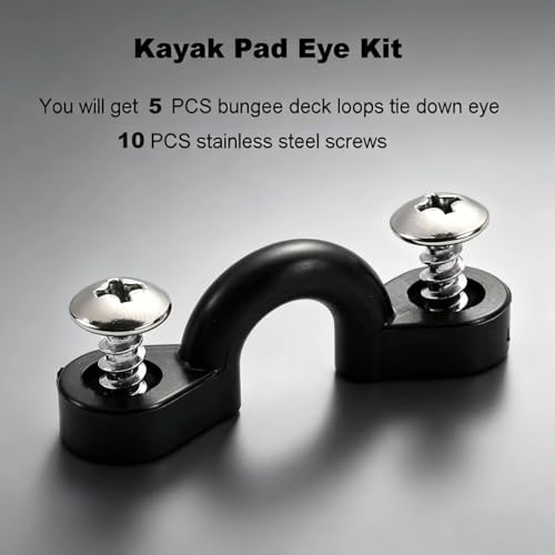 4PCS Kayak Paddle Holder Clips with 5 Kayak Pad Eyes - Universal