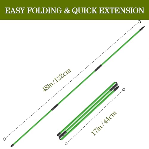 Golf Alignment Sticks 48" - 2 Pack Green, Collapsible Training Aid