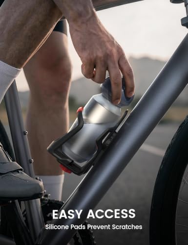 Bike Water Bottle Holder with Tracker Storage - Red
