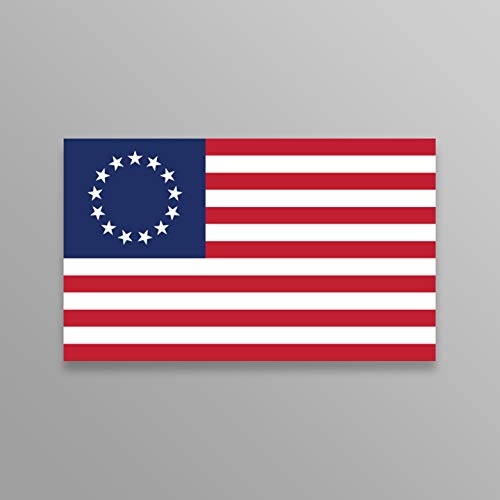 Betsy Ross Flag Vinyl Decal Sticker - 2-Pack, 5" x 3"