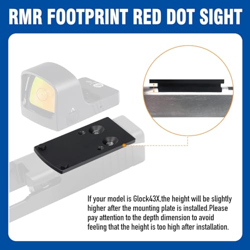 RMSc to RMR Red Dot Mount Adapter Plate - 7075 Aluminum