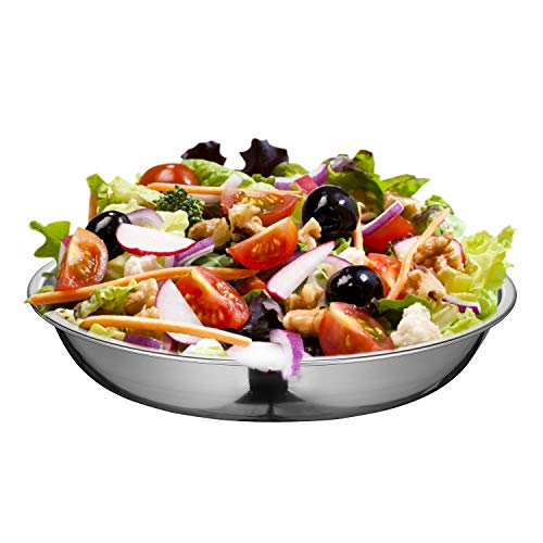 Eslite 9-Inch 18/10 Stainless Steel Dinner Plates - Set of 6