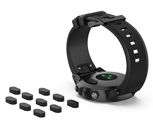 Silicone Dust Plug Caps for Garmin Smartwatches - 10 Pack Black