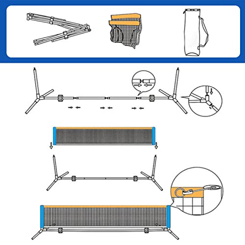 10 ft Portable Soccer Tennis & Pickleball Net - Blue and Black