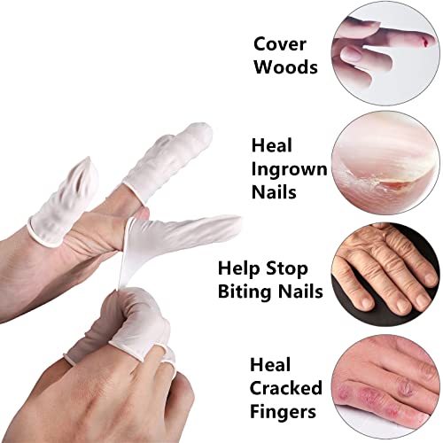 Latex Finger Cots - Medium Size, 400 Count Disposable Rubber Tips