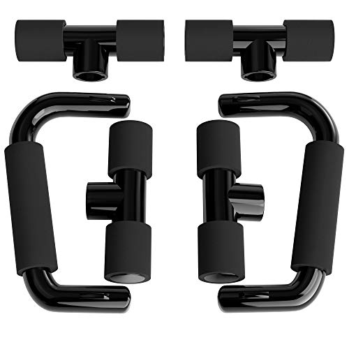 Push Up Bars with Foam Grip - Black Pushup Handles for Home Gym