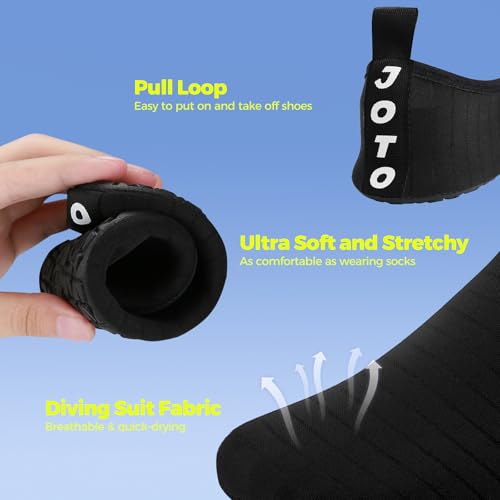 Quick-Dry Water Shoes for Men & Women - Black, 7.5-8.5 Women/6.5-7.5 Men