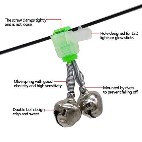 Spiral Clip Fishing Bells - 20pcs Loud Bite Alarm Set