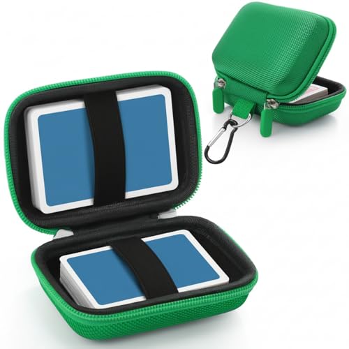 Sanwuta Green Travel Card Game Case Pack of 2 - EVA Waterproof & Shockproof