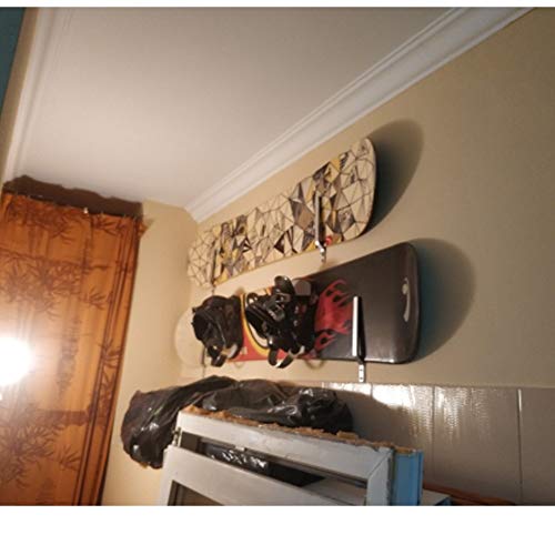 Snowboard Wall Mount Storage Rack - Heavy Duty Aluminum with Felt Protection