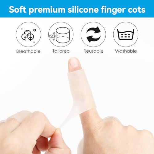 20 Pcs Silicone Finger Sleeve Protectors - Transparent Gel Covers