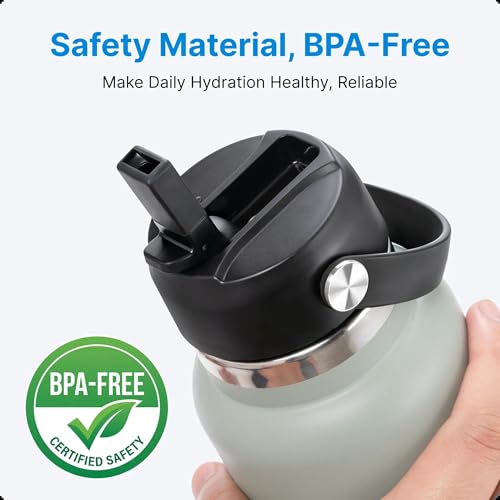 Replacement Straw Lid for Wide Mouth Water Bottles - BPA Free