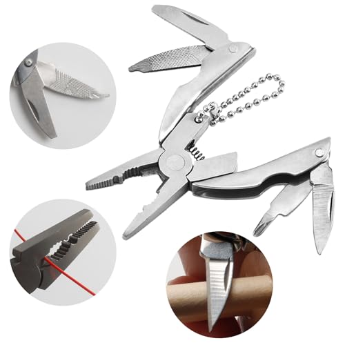 6-in-1 Mini Stainless Steel Multitool Pliers - Portable Tool Set