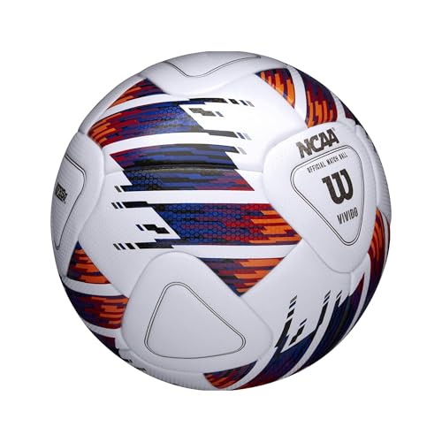 Wilson NCAA Vivido Soccer Ball - Size 5, White/Orange/Purple