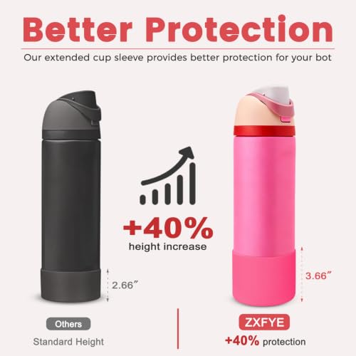 Tall Boot for Owala Freesip Water Bottle - Bright Pink, 24oz