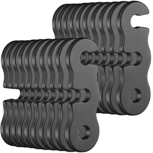 Aluminum Paracord Guyline Tensioners - 20 Pack, Black